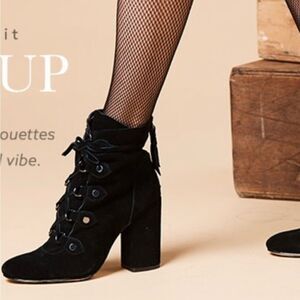 Splendid Rosa Lace up zip back booties